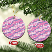 Pink Hawaii Palaka Honohono Pikake Ceramic Ornament Hawaiian Orchid Lei Polynesian Pattern - Polynesian Pride