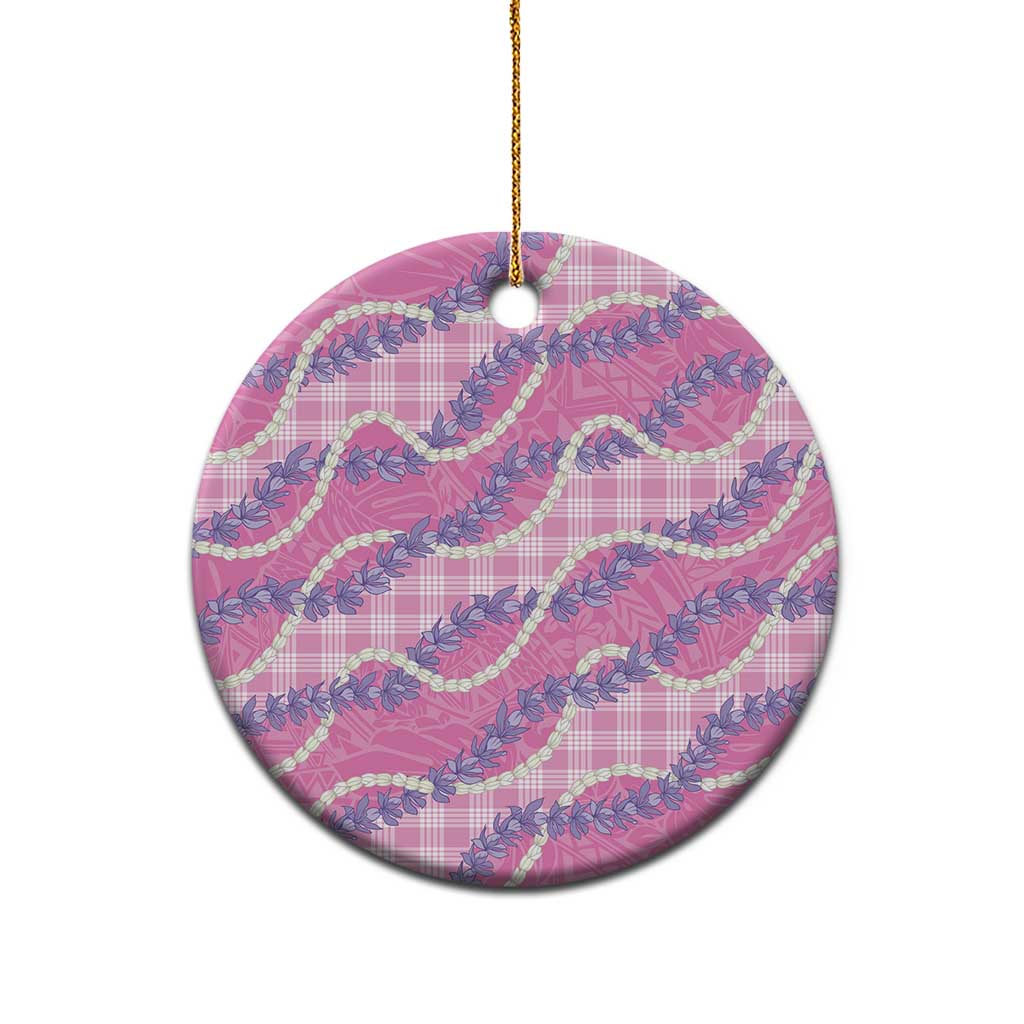 Pink Hawaii Palaka Honohono Pikake Ceramic Ornament Hawaiian Orchid Lei Polynesian Pattern - Polynesian Pride