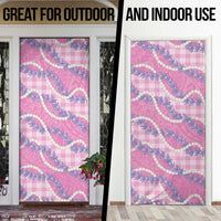 Pink Hawaii Palaka Honohono Pikake Door Cover Hawaiian Orchid Lei Polynesian Pattern - Polynesian Pride