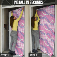 Pink Hawaii Palaka Honohono Pikake Door Cover Hawaiian Orchid Lei Polynesian Pattern - Polynesian Pride