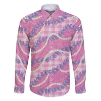 Pink Hawaii Palaka Honohono Pikake Family Matching Puletasi and Hawaiian Shirt Hawaiian Orchid Lei Polynesian Pattern - Polynesian Pride