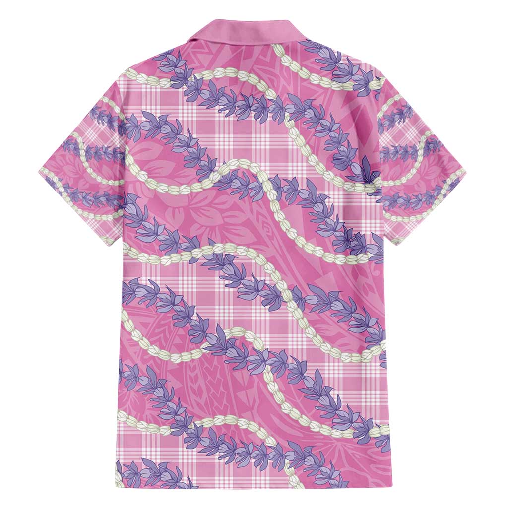 Pink Hawaii Palaka Honohono Pikake Family Matching Tank Maxi Dress and Hawaiian Shirt Hawaiian Orchid Lei Polynesian Pattern - Polynesian Pride