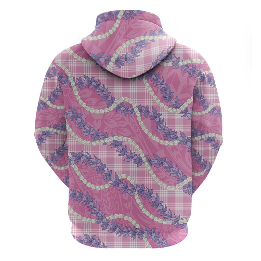 Pink Hawaii Palaka Honohono Pikake Hoodie Hawaiian Orchid Lei Polynesian Pattern - Polynesian Pride