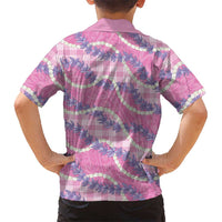 Pink Hawaii Palaka Honohono Pikake Kid Hawaiian Shirt Hawaiian Orchid Lei Polynesian Pattern LT14 - Polynesian Pride