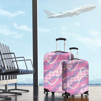 Pink Hawaii Palaka Honohono Pikake Luggage Cover Hawaiian Orchid Lei Polynesian Pattern - Polynesian Pride