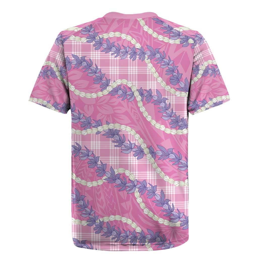Pink Hawaii Palaka Honohono Pikake Rugby Jersey Hawaiian Orchid Lei Polynesian Pattern - Polynesian Pride