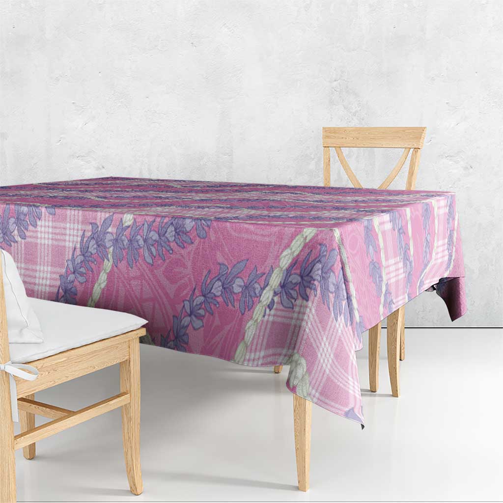 Pink Hawaii Palaka Honohono Pikake Tablecloth Hawaiian Orchid Lei Polynesian Pattern - Polynesian Pride