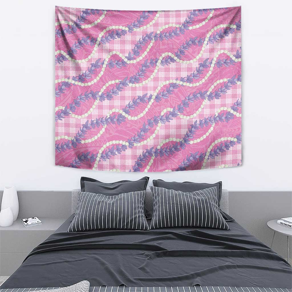 Pink Hawaii Palaka Honohono Pikake Tapestry Hawaiian Orchid Lei Polynesian Pattern - Polynesian Pride