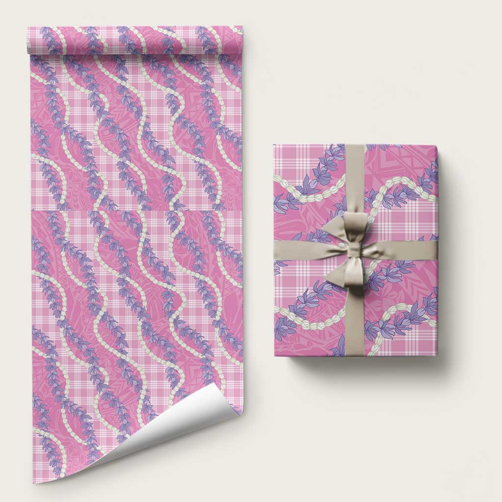 Pink Hawaii Palaka Honohono Pikake Wrapping Paper Hawaiian Orchid Lei Polynesian Pattern LT14 58" × 23" Pink - Polynesian Pride