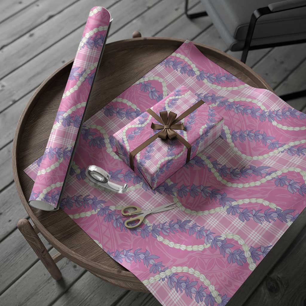 Pink Hawaii Palaka Honohono Pikake Wrapping Paper Hawaiian Orchid Lei Polynesian Pattern LT14 - Polynesian Pride
