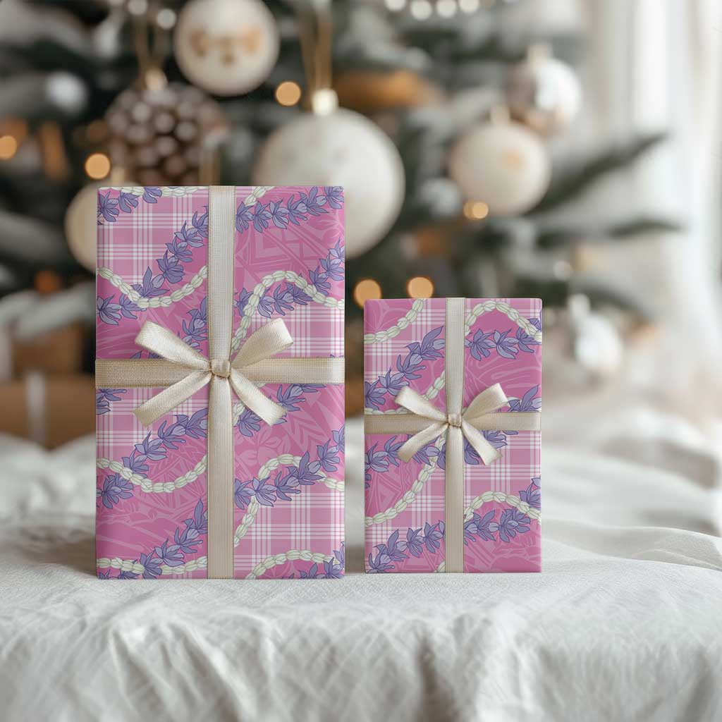 Pink Hawaii Palaka Honohono Pikake Wrapping Paper Hawaiian Orchid Lei Polynesian Pattern LT14 - Polynesian Pride