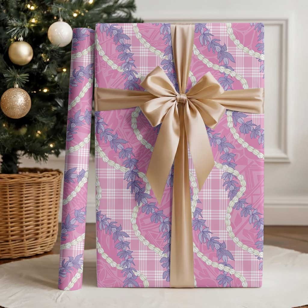 Pink Hawaii Palaka Honohono Pikake Wrapping Paper Hawaiian Orchid Lei Polynesian Pattern LT14 - Polynesian Pride