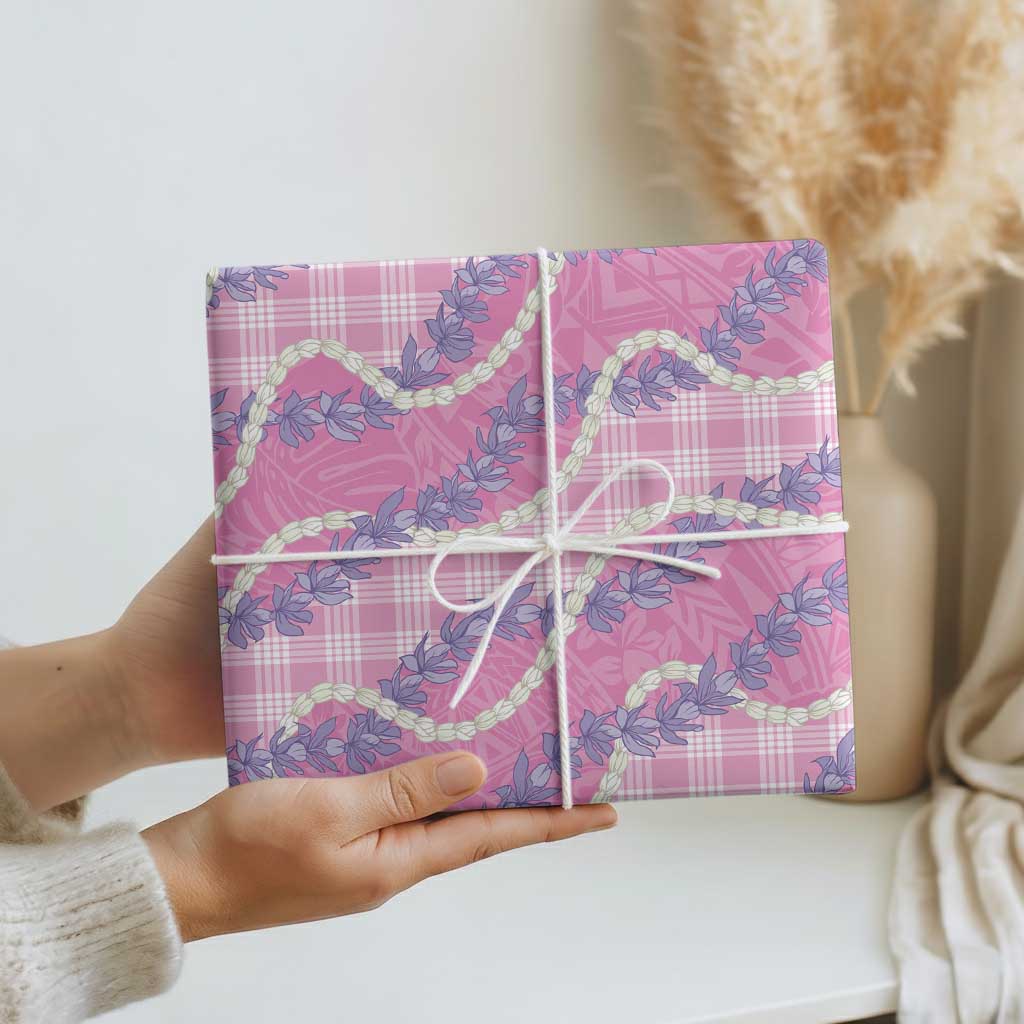 Pink Hawaii Palaka Honohono Pikake Wrapping Paper Hawaiian Orchid Lei Polynesian Pattern LT14 - Polynesian Pride