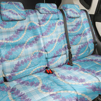 Blue Hawaii Palaka Honohono Pikake Back Car Seat Cover Hawaiian Orchid Lei Polynesian Pattern - Polynesian Pride