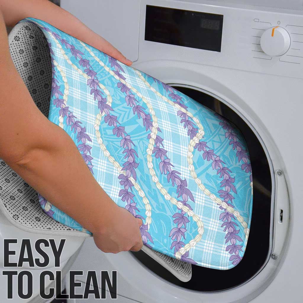 Blue Hawaii Palaka Honohono Pikake Bathroom Set Hawaiian Orchid Lei Polynesian Pattern - Polynesian Pride