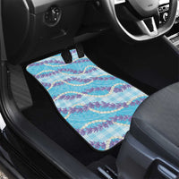 Blue Hawaii Palaka Honohono Pikake Car Mats Hawaiian Orchid Lei Polynesian Pattern - Polynesian Pride