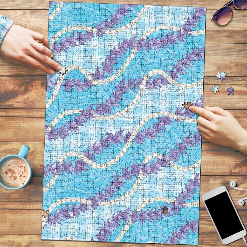 Blue Hawaii Palaka Honohono Pikake Puzzle Hawaiian Orchid Lei Polynesian Pattern - Polynesian Pride