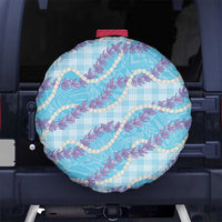 Blue Hawaii Palaka Honohono Pikake Spare Tire Cover Hawaiian Orchid Lei Polynesian Pattern - Polynesian Pride