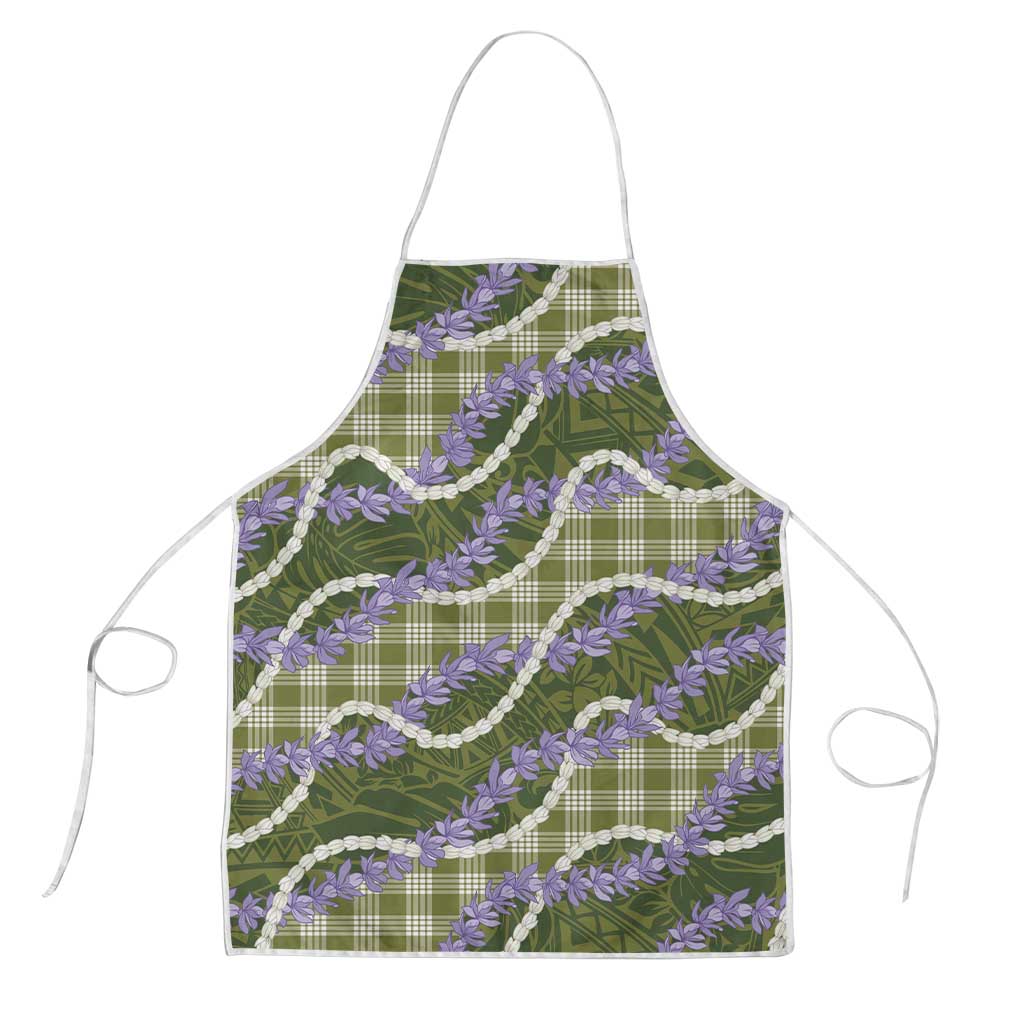 Green Hawaii Palaka Honohono Pikake Apron Hawaiian Orchid Lei Polynesian Pattern - Polynesian Pride