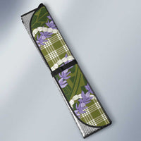 Green Hawaii Palaka Honohono Pikake Auto Sun Shade Hawaiian Orchid Lei Polynesian Pattern - Polynesian Pride