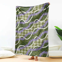 Green Hawaii Palaka Honohono Pikake Blanket Hawaiian Orchid Lei Polynesian Pattern - Polynesian Pride
