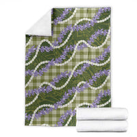 Green Hawaii Palaka Honohono Pikake Blanket Hawaiian Orchid Lei Polynesian Pattern - Polynesian Pride