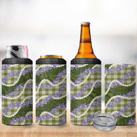 Green Hawaii Palaka Honohono Pikake 4 in 1 Can Cooler Tumbler Hawaiian Orchid Lei Polynesian Pattern - Polynesian Pride