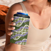Green Hawaii Palaka Honohono Pikake 4 in 1 Can Cooler Tumbler Hawaiian Orchid Lei Polynesian Pattern - Polynesian Pride