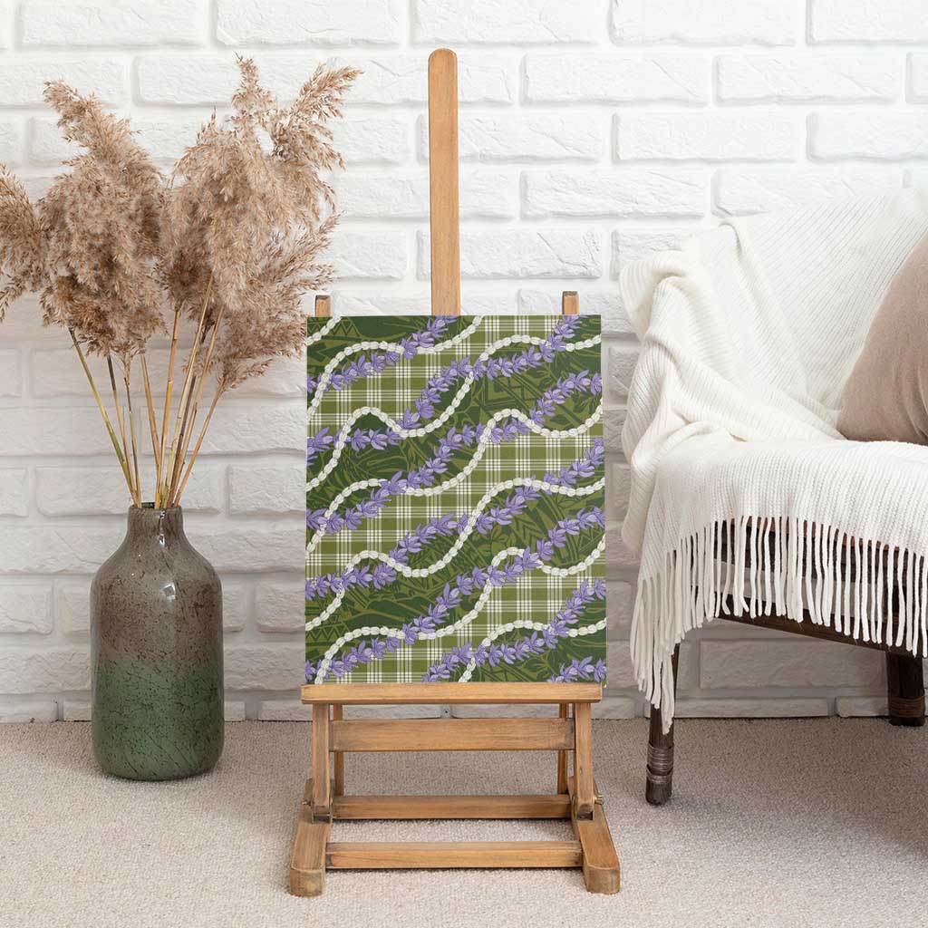 Green Hawaii Palaka Honohono Pikake Canvas Wall Art Hawaiian Orchid Lei Polynesian Pattern - Polynesian Pride