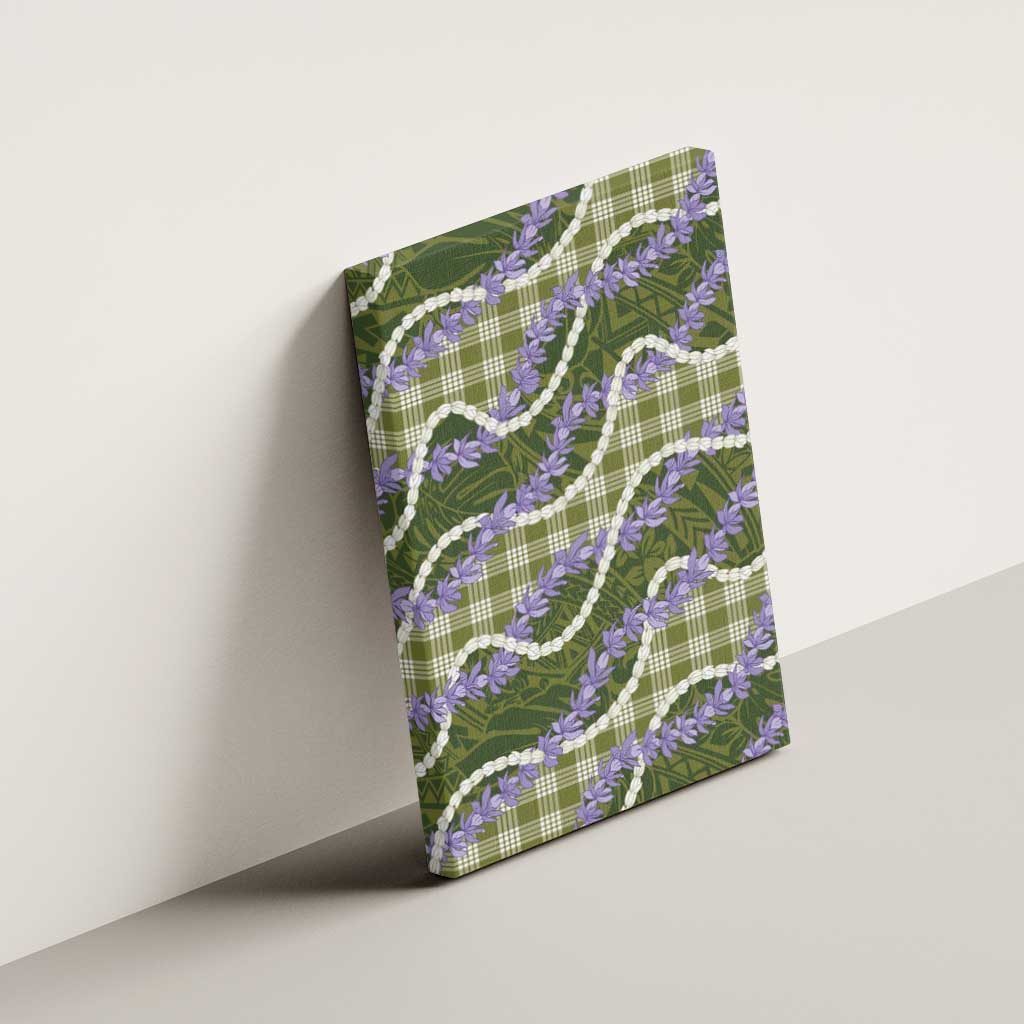 Green Hawaii Palaka Honohono Pikake Canvas Wall Art Hawaiian Orchid Lei Polynesian Pattern - Polynesian Pride