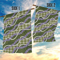 Green Hawaii Palaka Honohono Pikake Garden Flag Hawaiian Orchid Lei Polynesian Pattern - Polynesian Pride