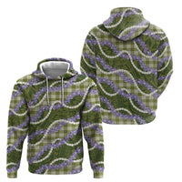 Green Hawaii Palaka Honohono Pikake Hoodie Hawaiian Orchid Lei Polynesian Pattern - Polynesian Pride