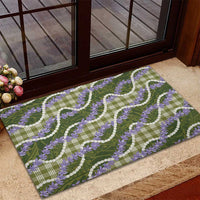 Green Hawaii Palaka Honohono Pikake Rubber Doormat Hawaiian Orchid Lei Polynesian Pattern - Polynesian Pride