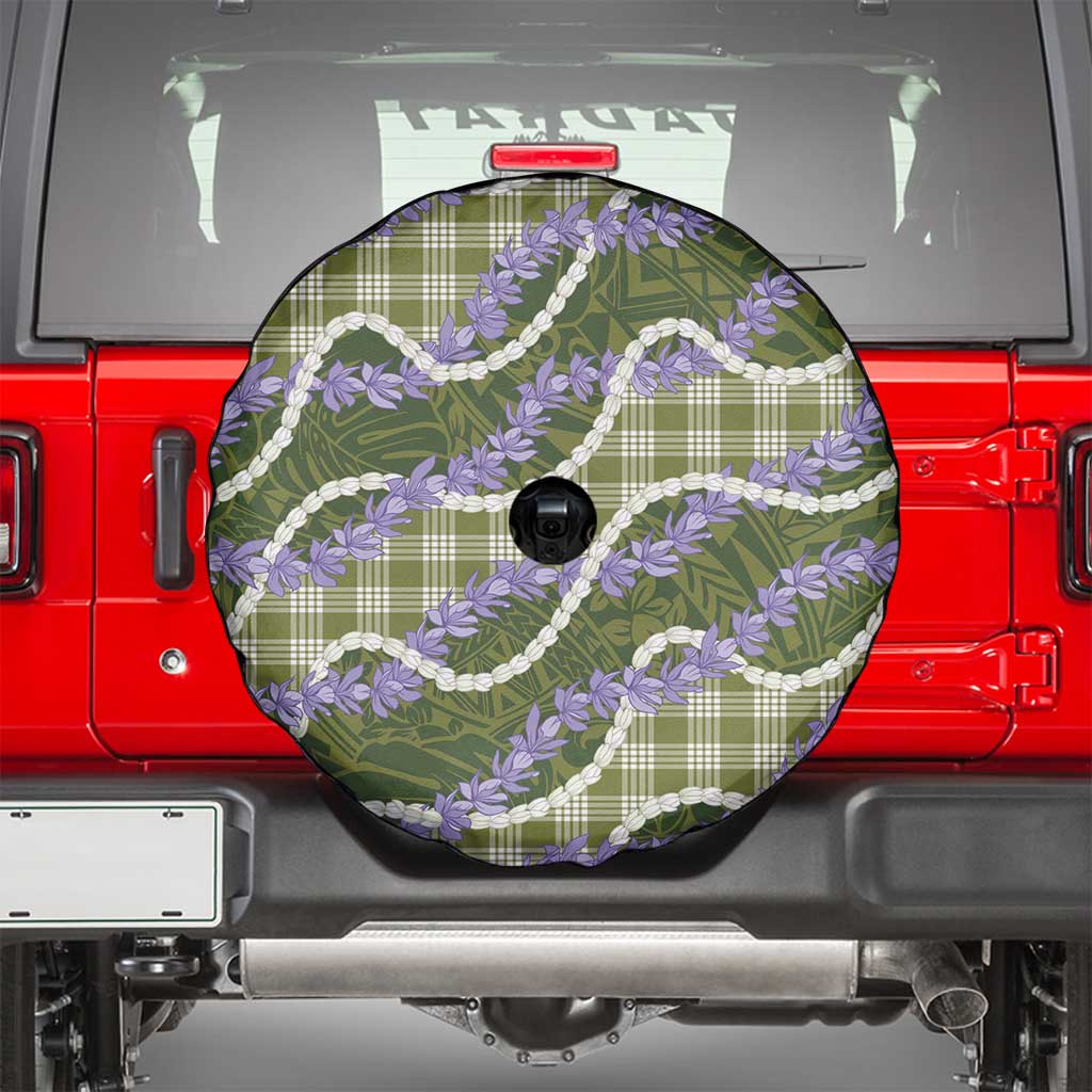 Green Hawaii Palaka Honohono Pikake Spare Tire Cover Hawaiian Orchid Lei Polynesian Pattern - Polynesian Pride