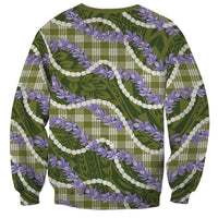 Green Hawaii Palaka Honohono Pikake Sweatshirt Hawaiian Orchid Lei Polynesian Pattern - Polynesian Pride