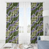 Green Hawaii Palaka Honohono Pikake Window Curtain Hawaiian Orchid Lei Polynesian Pattern - Polynesian Pride