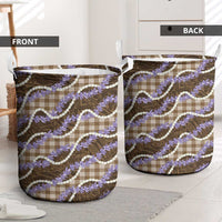 Brown Hawaii Palaka Honohono Pikake Laundry Basket Hawaiian Orchid Lei Polynesian Pattern LT14 - Polynesian Pride