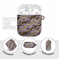 Brown Hawaii Palaka Honohono Pikake AirPods Case Hawaiian Orchid Lei Polynesian Pattern - Polynesian Pride