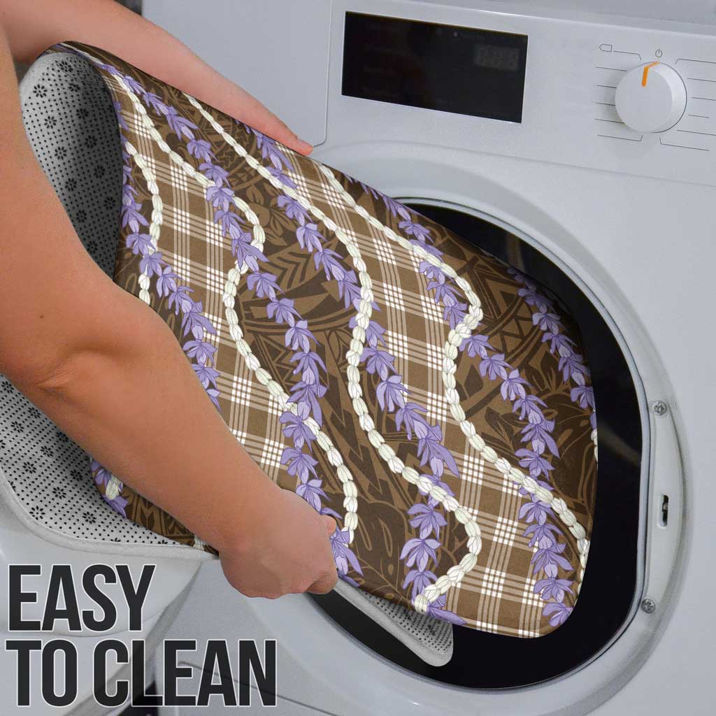 Brown Hawaii Palaka Honohono Pikake Bathroom Set Hawaiian Orchid Lei Polynesian Pattern - Polynesian Pride