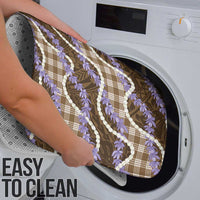 Brown Hawaii Palaka Honohono Pikake Bathroom Set Hawaiian Orchid Lei Polynesian Pattern - Polynesian Pride