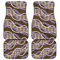 Brown Hawaii Palaka Honohono Pikake Car Mats Hawaiian Orchid Lei Polynesian Pattern - Polynesian Pride