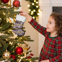 Brown Hawaii Palaka Honohono Pikake Christmas Stocking Hawaiian Orchid Lei Polynesian Pattern - Polynesian Pride