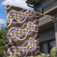 Brown Hawaii Palaka Honohono Pikake Garden Flag Hawaiian Orchid Lei Polynesian Pattern - Polynesian Pride