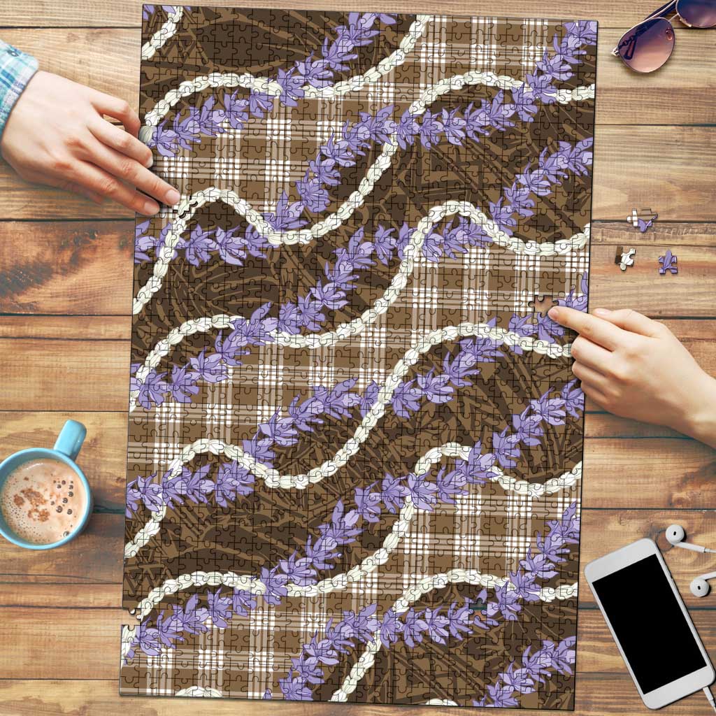 Brown Hawaii Palaka Honohono Pikake Puzzle Hawaiian Orchid Lei Polynesian Pattern - Polynesian Pride