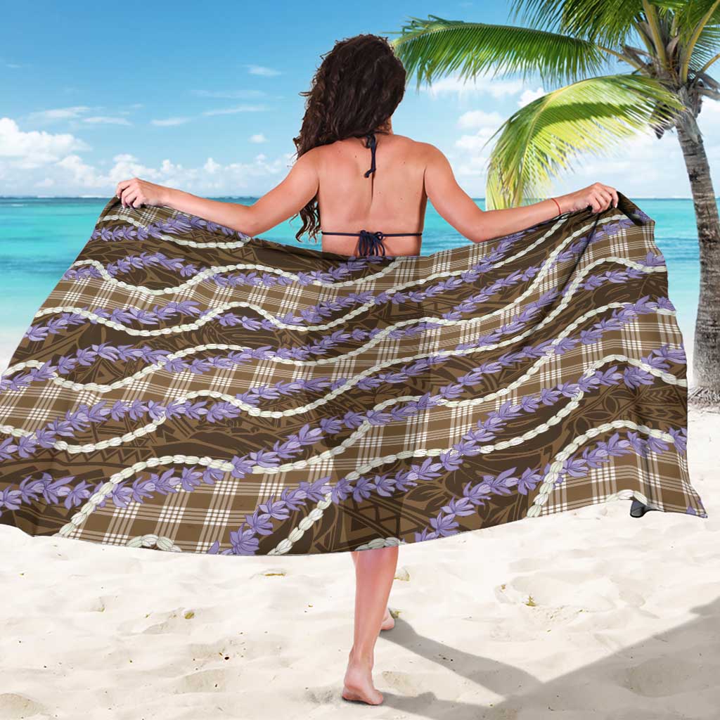 Brown Hawaii Palaka Honohono Pikake Sarong Hawaiian Orchid Lei Polynesian Pattern - Polynesian Pride