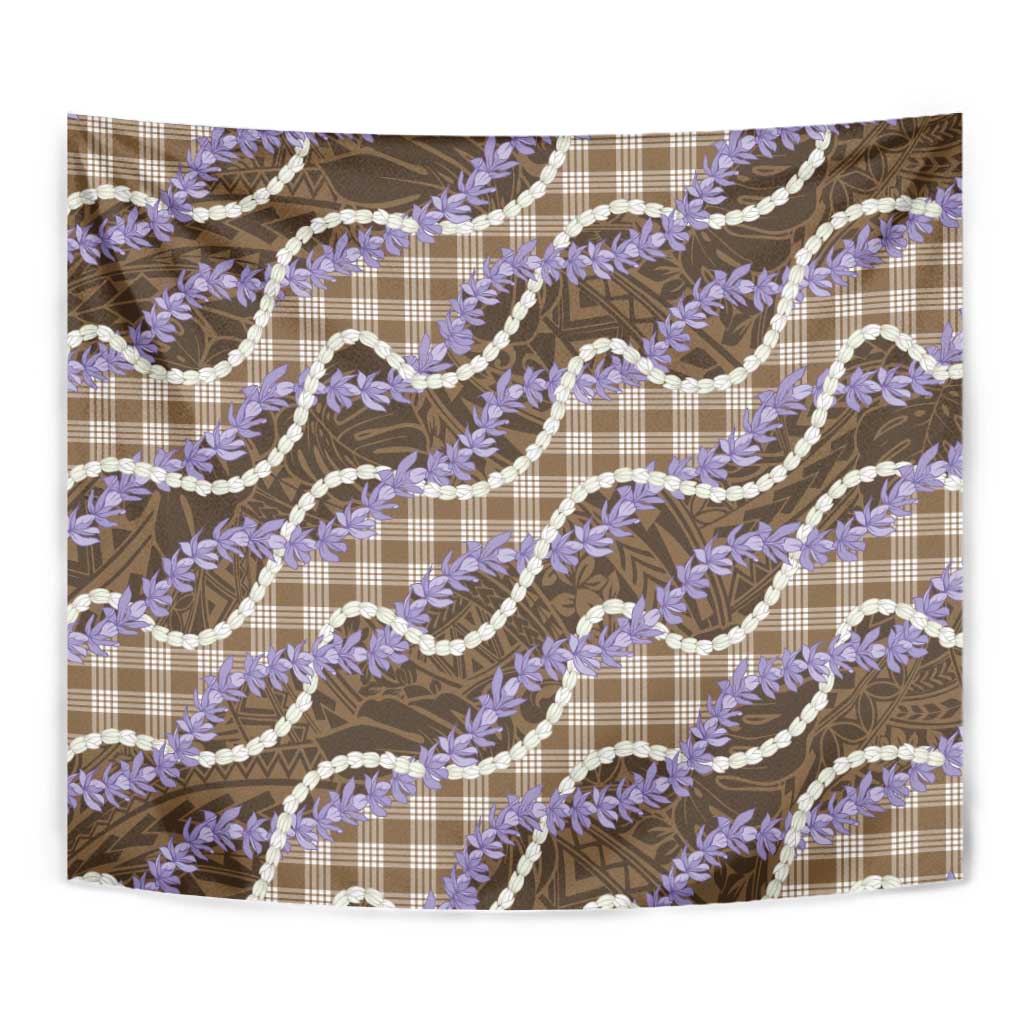 Brown Hawaii Palaka Honohono Pikake Tapestry Hawaiian Orchid Lei Polynesian Pattern - Polynesian Pride