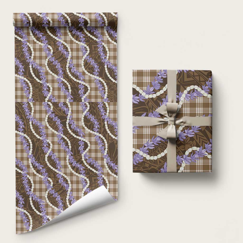 Brown Hawaii Palaka Honohono Pikake Wrapping Paper Hawaiian Orchid Lei Polynesian Pattern LT14 58" × 23" Brown - Polynesian Pride