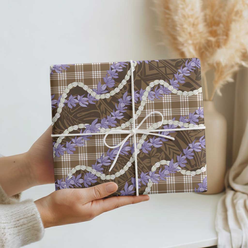 Brown Hawaii Palaka Honohono Pikake Wrapping Paper Hawaiian Orchid Lei Polynesian Pattern LT14 - Polynesian Pride
