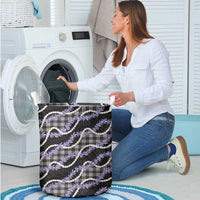 Black Hawaii Palaka Honohono Pikake Laundry Basket Hawaiian Orchid Lei Polynesian Pattern LT14 - Polynesian Pride