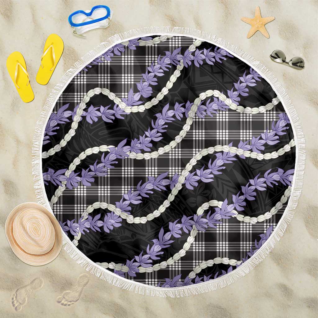 Black Hawaii Palaka Honohono Pikake Beach Blanket Hawaiian Orchid Lei Polynesian Pattern - Polynesian Pride